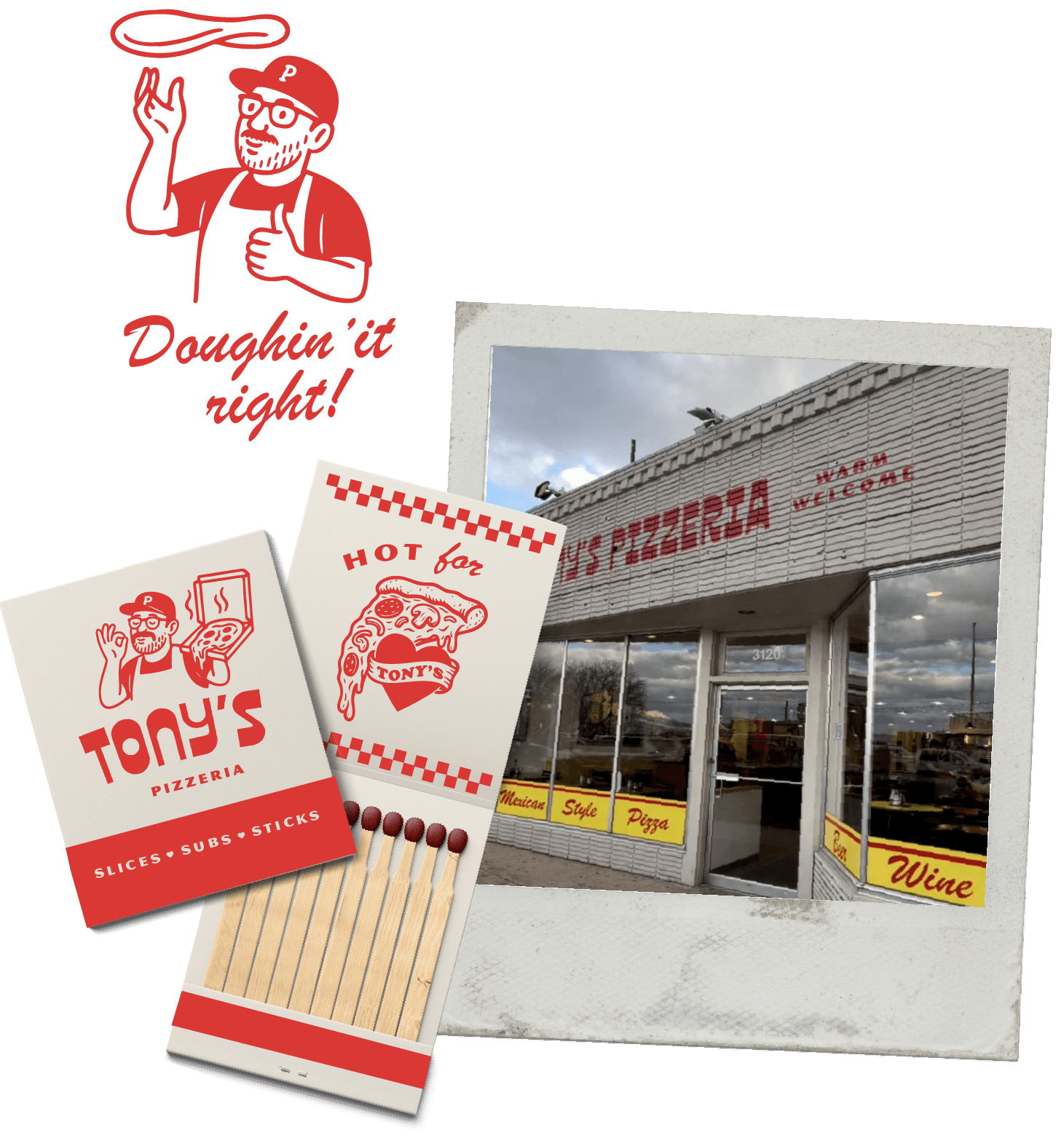 Tony's Pizzeria collage - Doughin' it right!